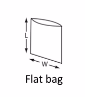 Flat bag dimensions