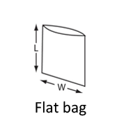 Flat bag dimensions