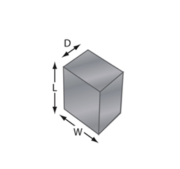 Rectangular-shaped object dimensions