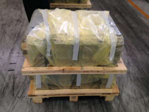 Molds packaged in ZERUST ICT510-CLHD High Density VCI Film during shipment.