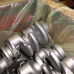 Castings coated with ZERUST Axxanol 33CD rust preventative and secured in ZERUST VCI Packaging for optimal protection.