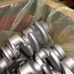 Castings coated with ZERUST Axxanol 33CD rust preventative and secured in ZERUST VCI Packaging for optimal protection.