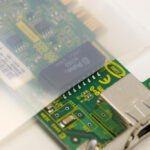 Closeup of computer hardware in ZERUST ICT520-CB1 poly bag