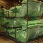 Another angle of car frames packaged in ZERUST ICT520-HS during shipment.