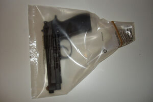 Handgun in VCI Weapon Bag for gun rust prevention