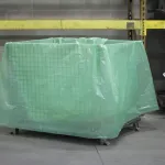 Steel crate lined with ICT510-C VCI Gusset Bag