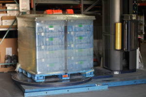 Pallet wrapping process with VCI stretch film for enhanced load stability