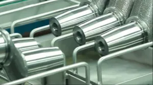 Machined ferrous parts protected with long-lasting water-based rust preventative.