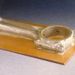 Connecting rod secured with VCI skin film on board