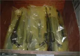 Automatic rifles in VCI Weapon Bags for gun rust prevention during shipment