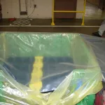 Crate lined with ZERUST Cold Seal VCI Film, highlighting efficient packing.
