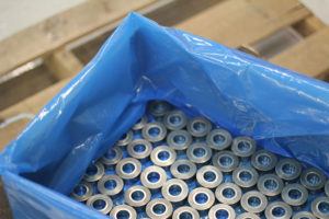 Bearings in a box lined with ZERUST ICT510-C VCI Gusset Bag
