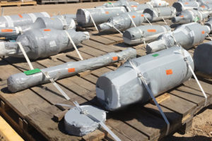 Offshore drilling parts wrapped in Outdoor VCI Shrink Film for durability