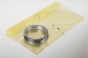 Metal part securely packaged in a ZERUST ICT510-C Ferrous VCI Poly Bag