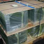 Components protected with water-based rust inhibitor liquid for shipping and storage.