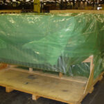 Automotive parts protected with winterized foggable water-based rust preventative for export.