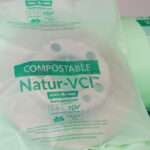 Close-up of roll of Natur-VCI film with rotor, highlighting biodegradable and compostable packaging technology.