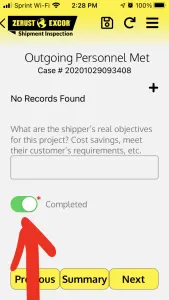Creating an Outgoing Inspection