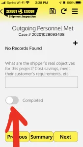 Creating an Outgoing Inspection