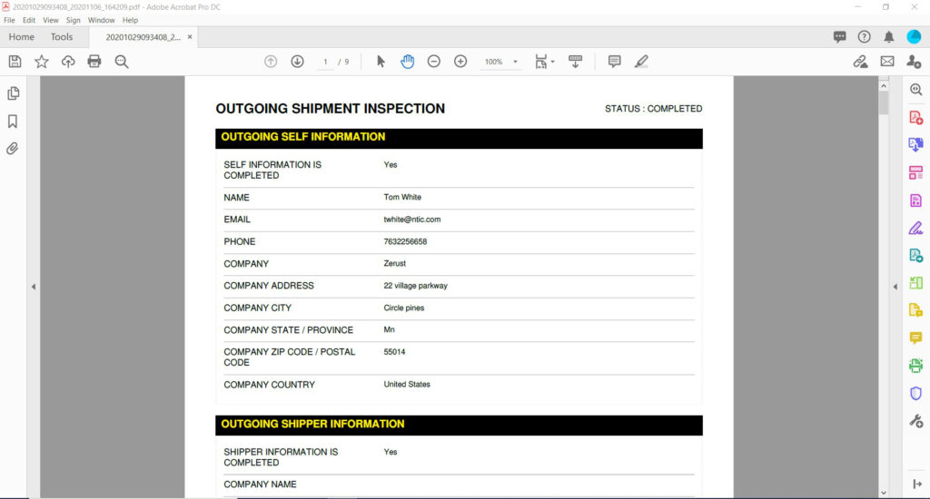 Creating an Incoming Inspection