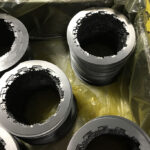 Metal components protected with Axxanol A35CD-32 and packaged in ZERUST Vapor Corrosion Inhibitor (VCI) film for enhanced long-term security.
