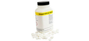 Bottle of ZERUST Cor Tab highlighting easy storage and accessibility