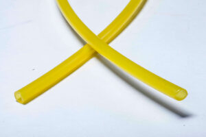 Close-up of flexible hollow VCI emitter tubing for varied protective uses