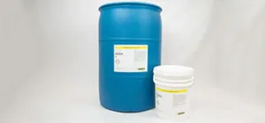 55-gallon drum and 5-gallon pail of AxxaWash KF-121.