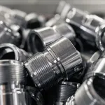 Machined metal parts cleaned with metal cleaner for a pristine surface.