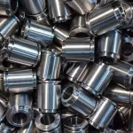 Shiny steel parts cleaned with industrial parts washer fluid for rust prevention.