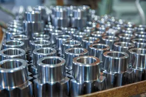 Close-up of steel parts cleaned with water-based degreaser for superior cleaning.