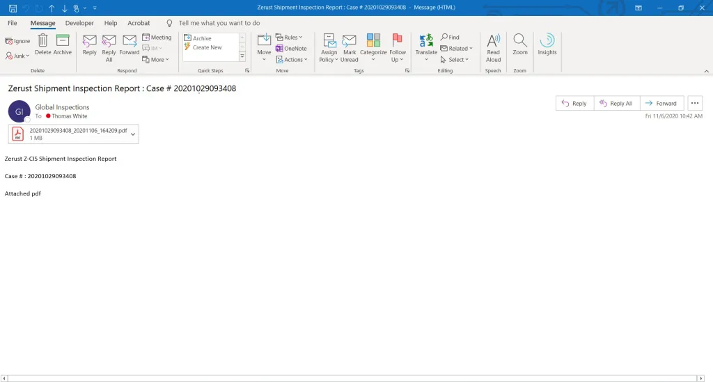 Mandar Viar Email el Reporte Z-CIS