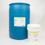 AxxaWash KF-122 packaging in drum and pail sizes.