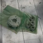 Gear and bearings packaged in a Flat VCI Bag for corrosion protection.