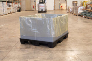 ZERUST Gusset VCI Bag lines a returnable dunnage crate.