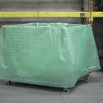 ZERUST Multimetal Green Gusset VCI Bag lines a steel crate.