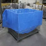 ZERUST Multimetal Blue Gusset VCI Bag lines a steel crate.
