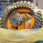 Large gear packaged in Ferrous Yellow Gusset VCI Bag.
