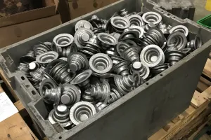 Stamped metal parts cleaned and protected with Axxatec DA-24C Yellow metal rust preventative and cleaner