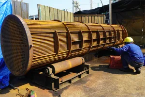 Heat exchanger corroded from outdoor storage without protection