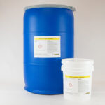 55-gallon drum and 5-gallon pail of ZERUST Axxatec HST-M100.