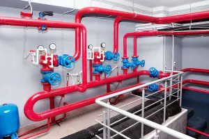 Hydrostatic testing in a boiler room using water treatment concentrate