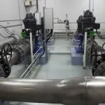 Pipes after hydrostatic testing with water treatment concentrate