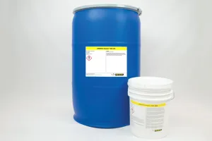 55 gallon drum and 5 gallon pail of Axxatec HST-20L water treatment concentrate