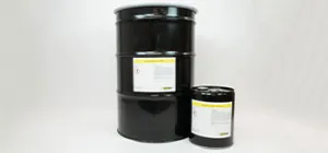 55-gallon drum and 5-gallon pail of ZERUST Axxanol 758-NV.