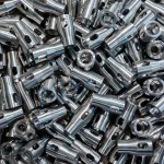 Metal parts coated with long-term rust preventative before shipment.