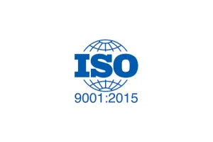 ISO 9001:2015 certification logo, supporting reducing carbon emissions through sustainable manufacturing.