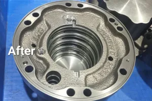 Cleaned component from industrial parts washing systems using ZERUST AxxaWash DA-23C