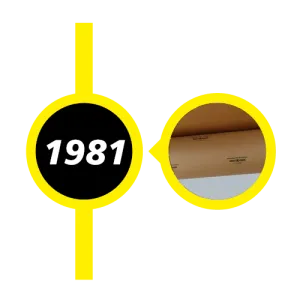 1981 timeline marker with VCI paper product