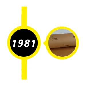 1981 timeline marker with VCI paper product